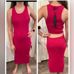 House Of Harlow Hot Pink Knit Bodycon Dress Size M